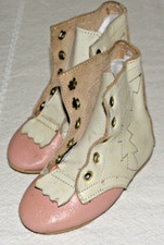 JAMA Vintage Baby / Infant Leather Shoes - Two Tone Pink / White - No Laces
