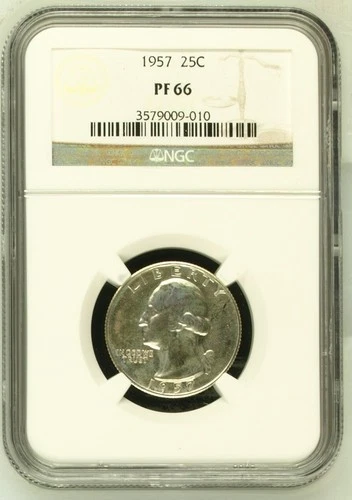1957 Silver Proof Washington Quarter 25c Coin NGC Certified PF66 Philadelphia