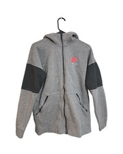 Nike Tech Mens Medium  Red Label Full Zip Up Gray Hoodie Sweatshirt Jacket