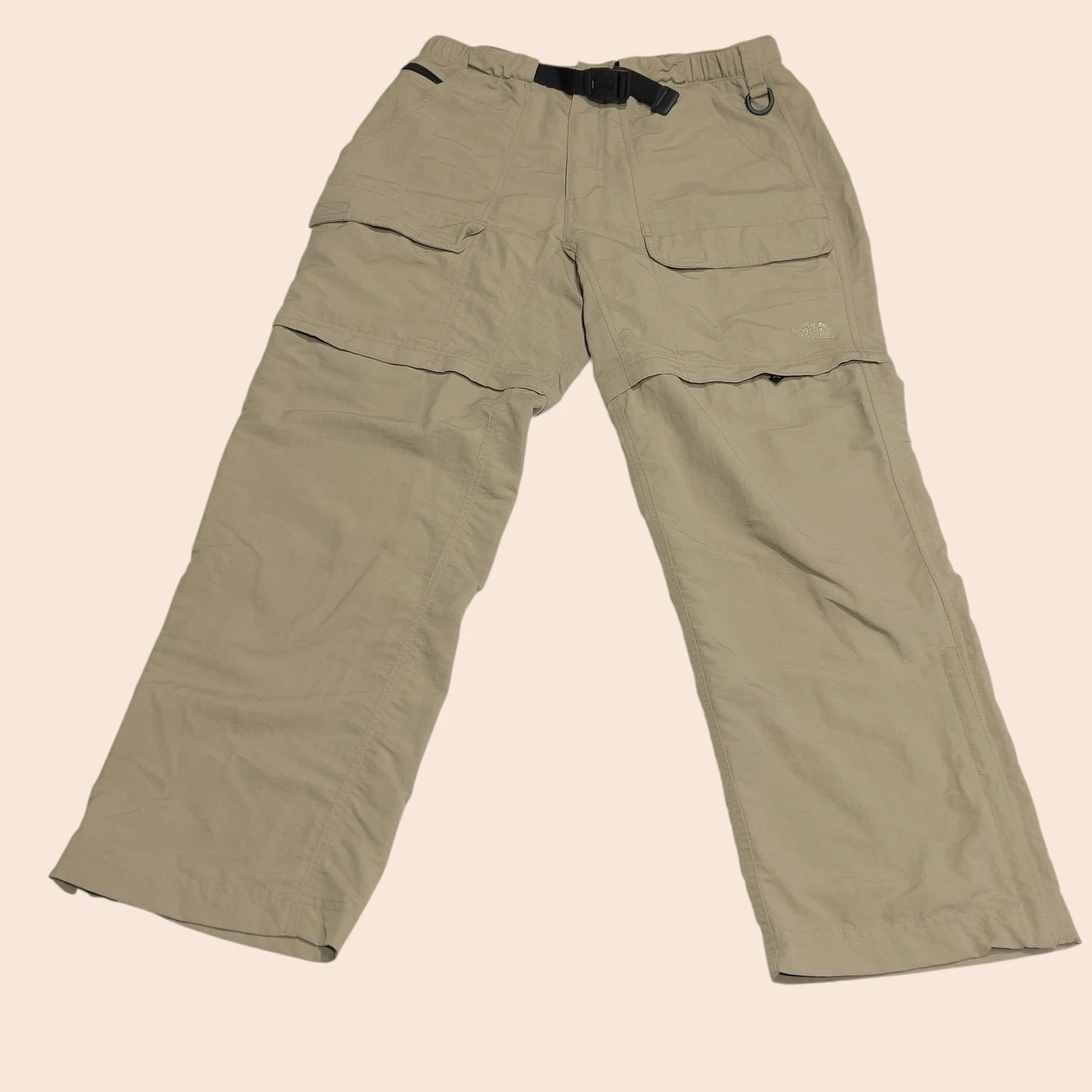 The North Face Convertible Hiking Pants Mens Medium Short Tan Cargo Zip Off