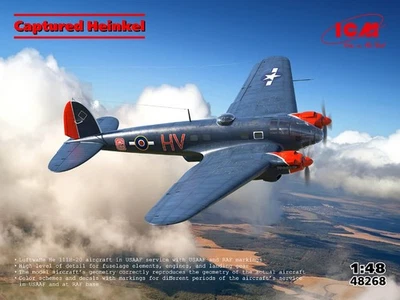 ICM 1/48 KIT AVION MILITAIRE CAPTURÉ HEINKEL MODÉLISME MODÈLE STATIQUE - Photo 1/4