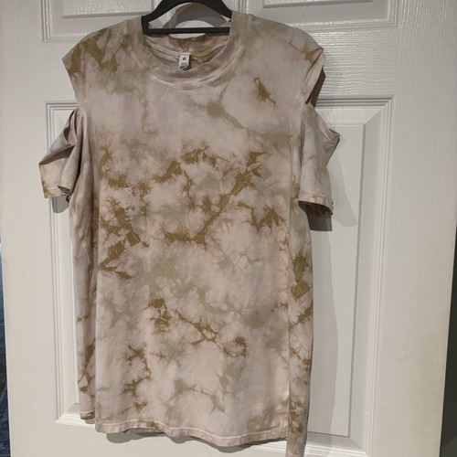 Lululemon All Yours Cut Out Short Sleeve Tee Marbled Tie Dye Cold Shoulder Sz 6