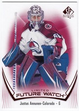 2021-22 UD SP Authentic Future Watch Limited Red JUSTUS ANNUNEN 159 Colorado RC
