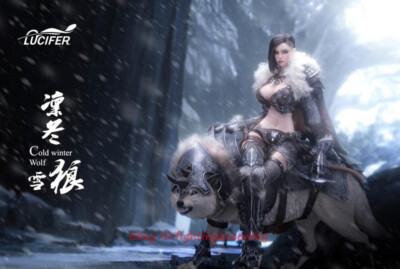 LUCIFER LXF2208C COLD WINTER WOLF Berserker + Wolf 1/6 Action