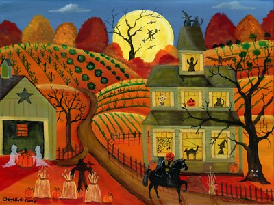 FoLk ArT ArTiSt PrInT HeAdLeSS HoRsEmEn CaT PuMpKiN WiTcH GhOsT ScArE cRoW BaT