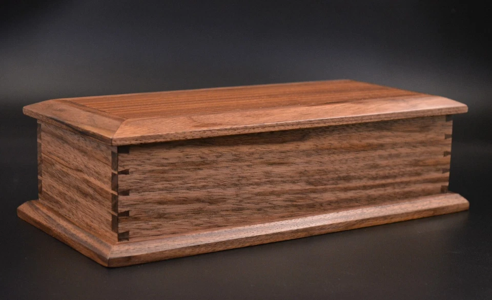 Caja con detalles de milano hecha en NOGAL baratija recuerdo joyería pluma lápiz madera adorno Foto 2 de 4