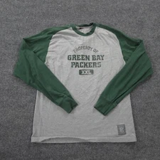 Green Bay Packers Shirt Mens Large Grey Spellout Graphic Football NFL Gridiron