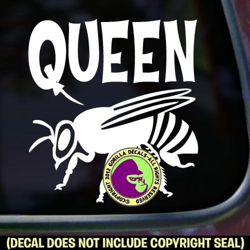 QUEEN BEE Vinyl Decal Sticker Beekeeper Honey Beekeeping Bumper Car Window Sign - Picture 1 of 9