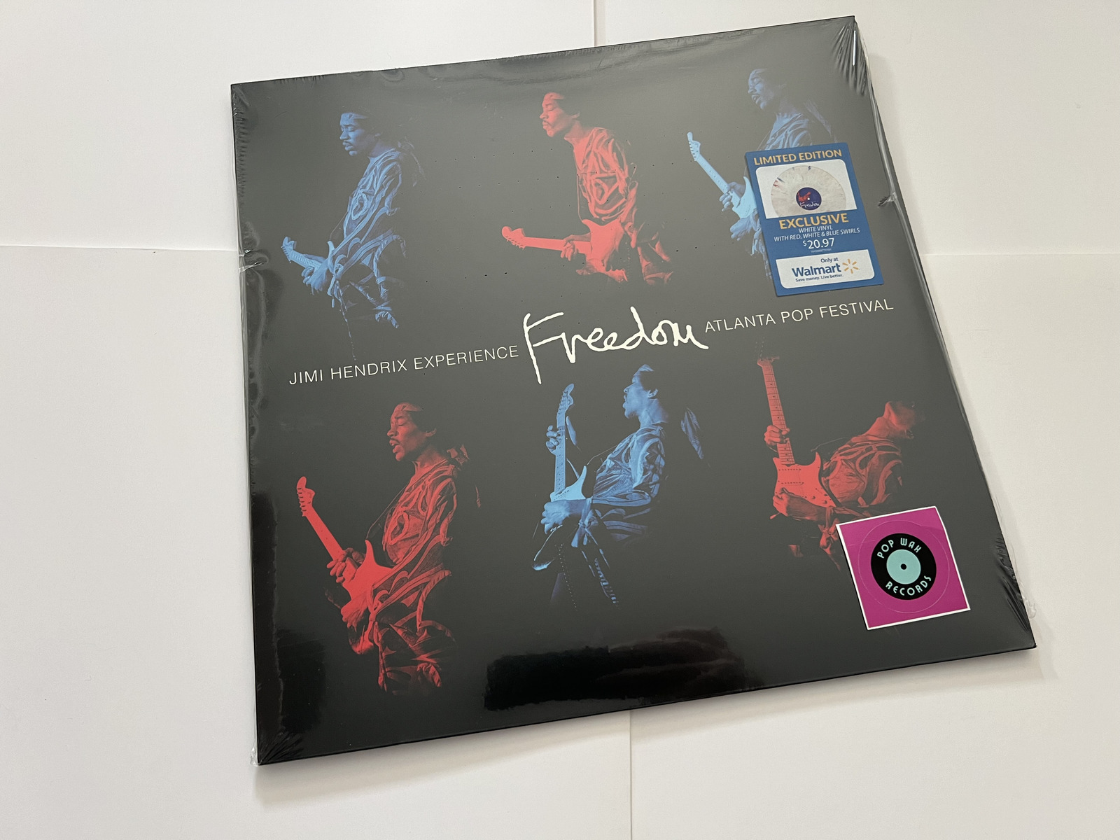 Jimi Hendrix - Freedom Atlanta Pop Festival White Red & Blue Vinyl LP Record