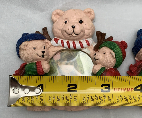 Picture Frame Frames 2" x 2" Teddy Bear Winter Holiday Coat Scarf Beanie Photo - Picture 9 of 11