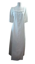 LORRIE DEB Wedding Dress Womens 13 Vintage 1960's White Bow Lace Gown