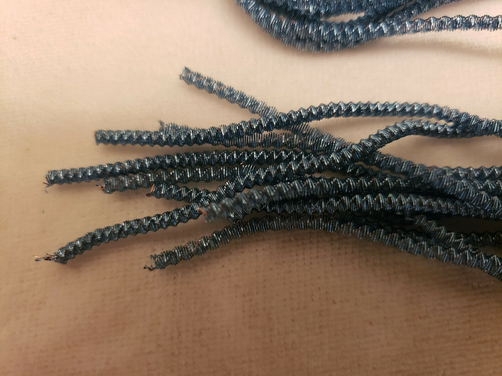 Authentic German Metal Bullion SM. Crinkle Wire Tinsel Light Blue