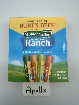 Burt s Bees x Hidden Valley! Ranch Dippers Lip Balm 4 Pack Sold Out Very Limited