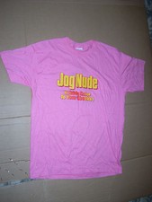 T-SHIRT JOG NUDE it adds color to your cheeks L PINK Novelty MADE IN USA Cotton