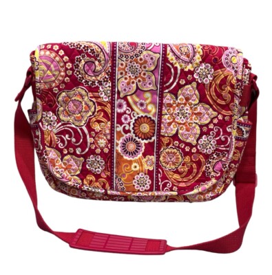 Vera Bradley Rasberry Fizz pink orange floral fabric messenger