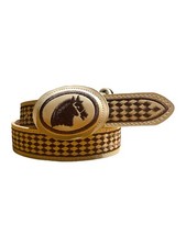 Cinto de nino bordado caballo Kids Western style belt Embroidered Horse