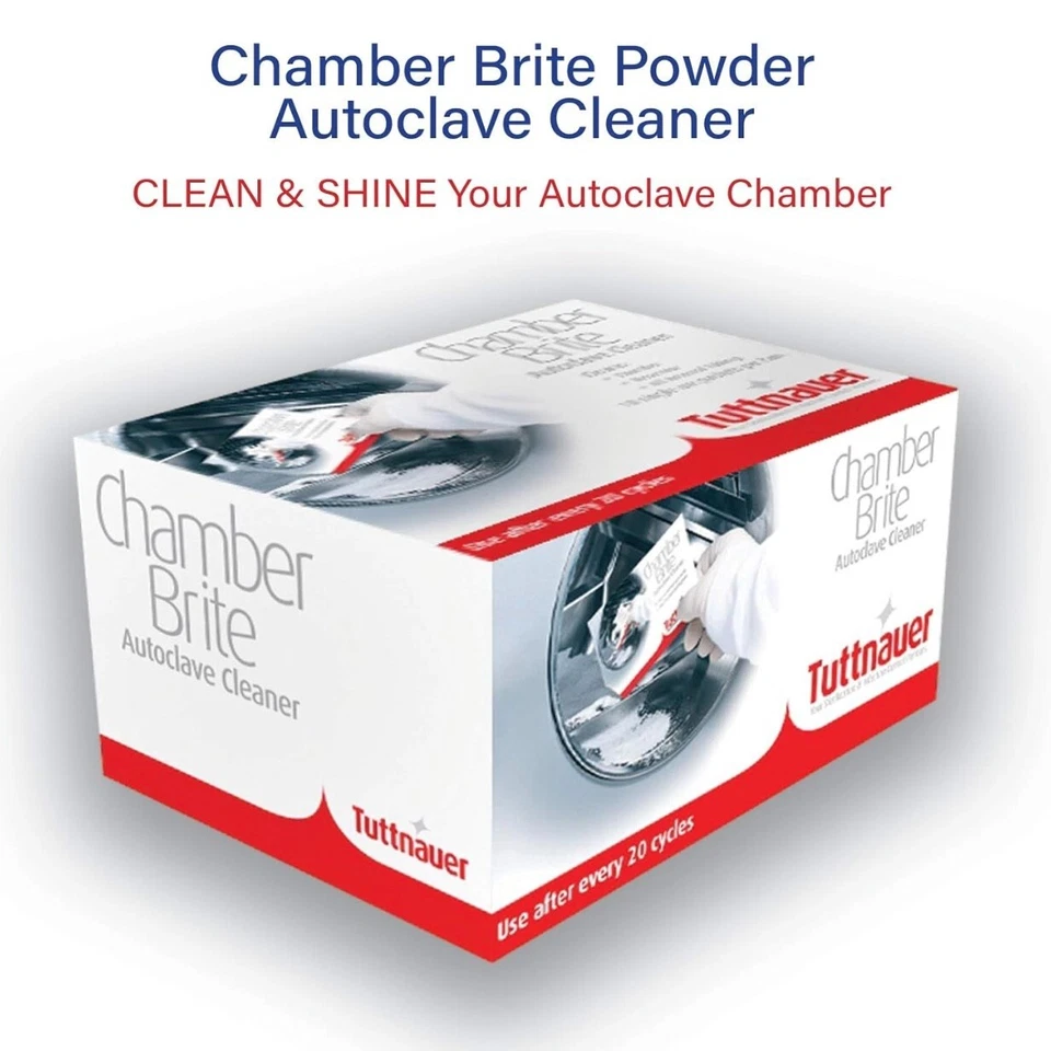 Limpiador de autoclave en polvo Tuttnauer Chamber Brite (TU-CB0010) - Caja de 10 paquetes Foto 2 de 4