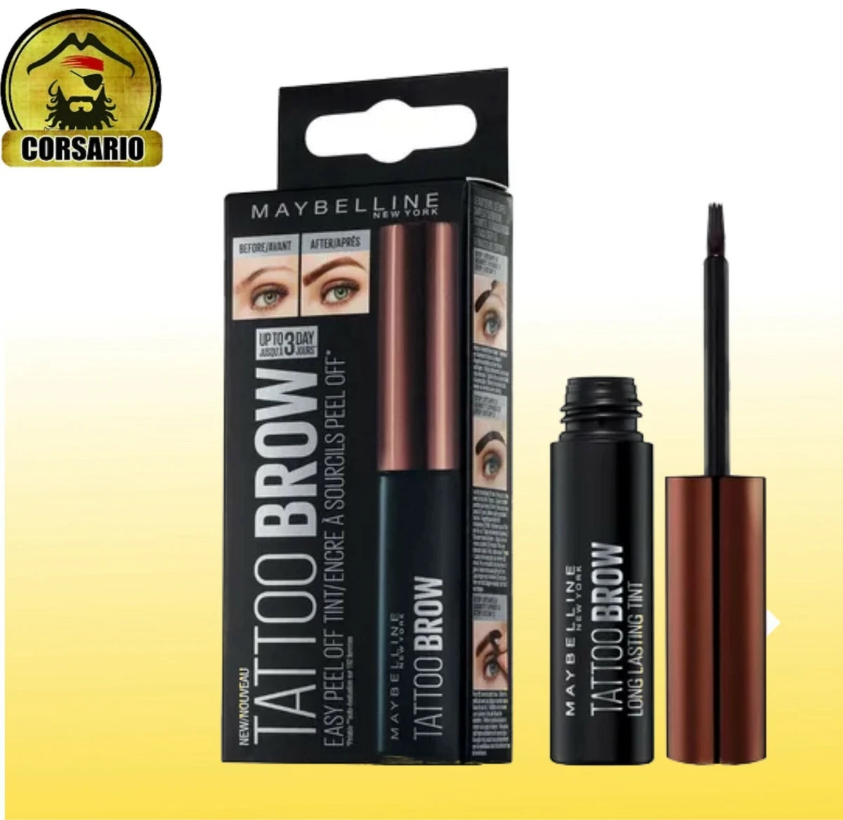 MAYBELLINE BROW TATTOO DARK BROWN SEMI PERMANENT EYEBROW INK 4.6G
