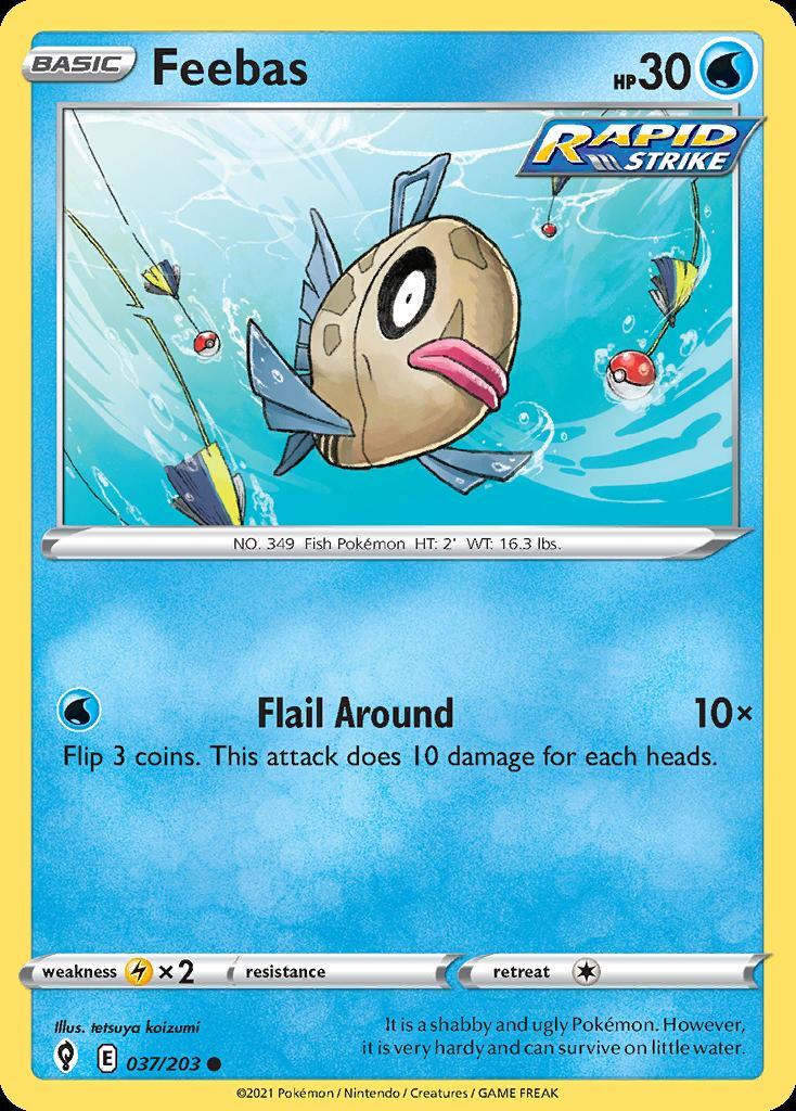 Pokemon Feebas (37/280) Evolving Skies LP REVERSE HOLO