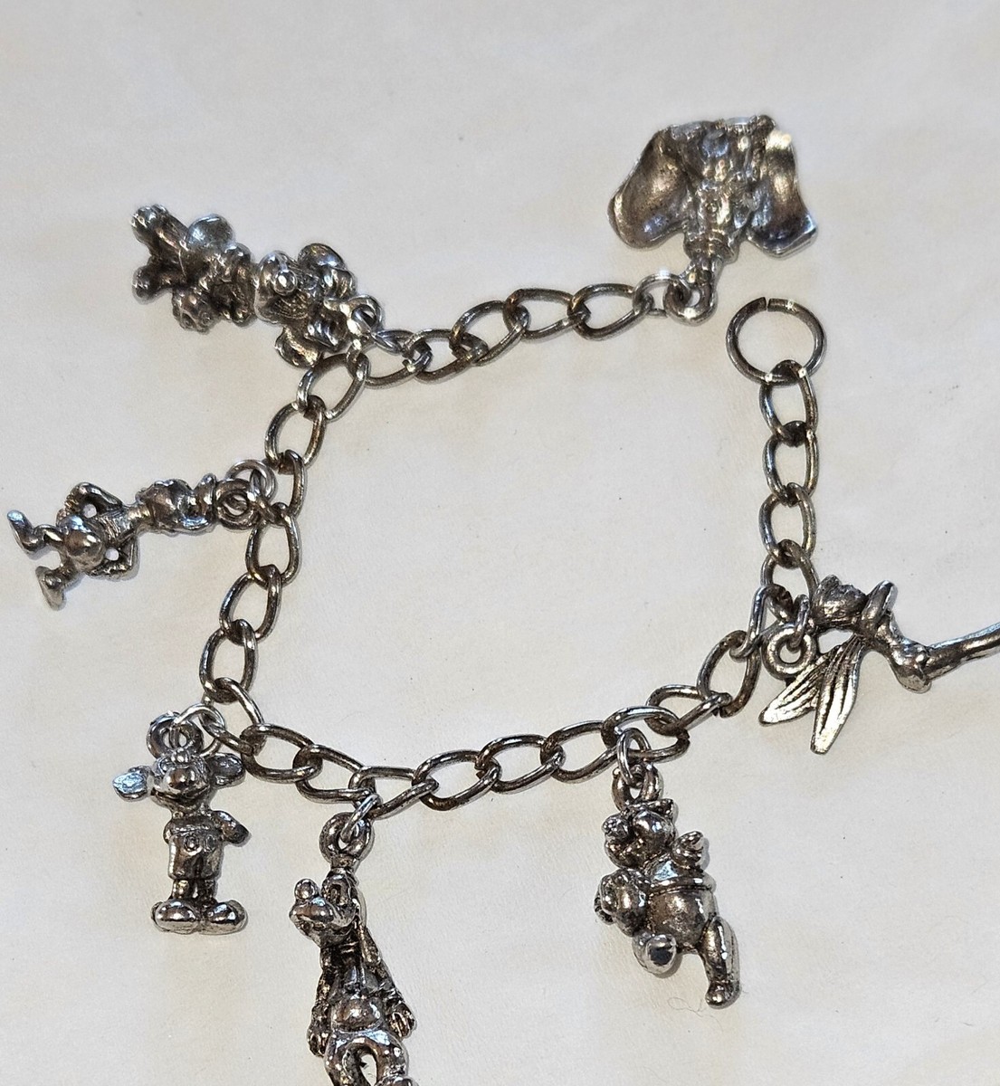 Vintage Walt Disney Sterling Bracelet with Nice Detailed