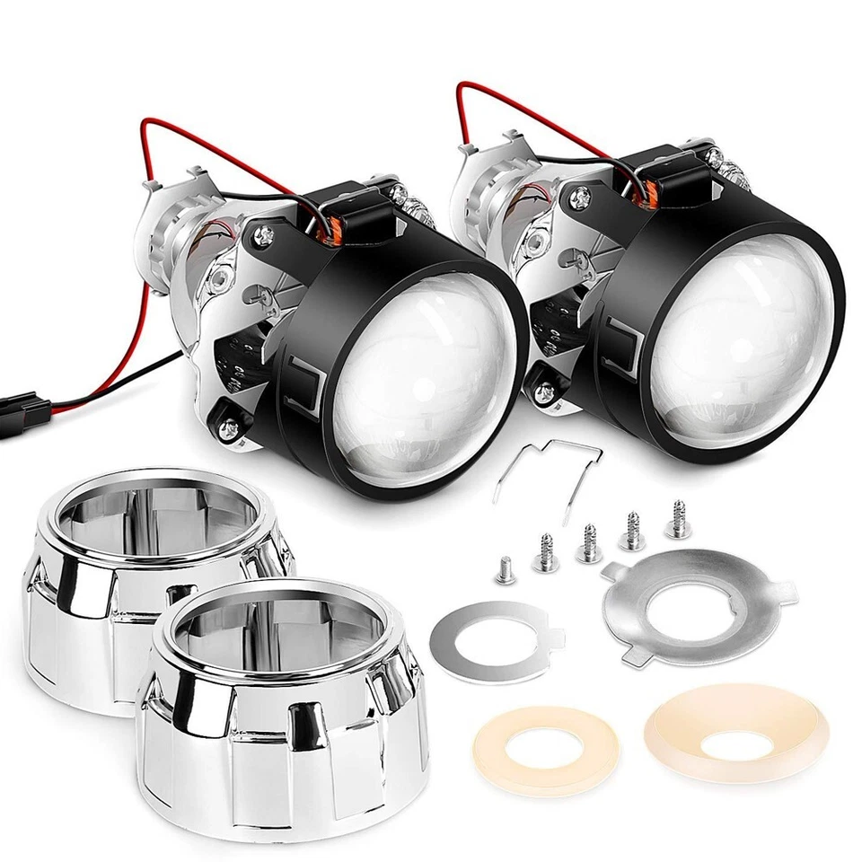2.5 inch Mini Headlight Bixeno Projector Lensr With Shrouds Retrofit Universal - Image 2 of 4