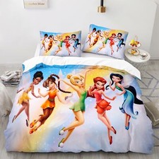 2Pcs 3Pcs Tinker Bell Bedding Set Princess Quilt Duvet Cover Single Double Size