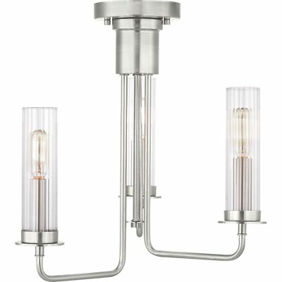 Progress Lighting P350122 Rainey 3 Light 18''W Semi-Flush Ceiling, Brushed Nickel
