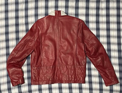 GAP Product RED Leather Mens SZ S Cafe Racer Vintage