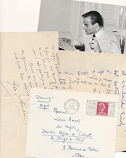 Louis Amade Autograph Set: Geo London Paul Fort René Clauss Bécaud