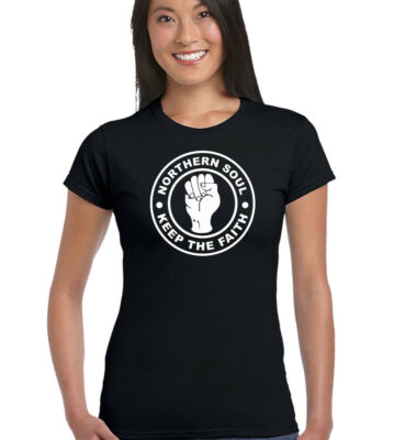 Northern Soul Keep The Faith Damen Musik T-Shirt Tanz Motown MOD Scooter