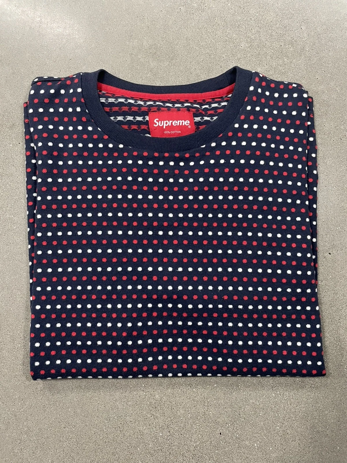 RARE : F/W 2009 Supreme Polka Dot Pulater « Navy » Taille L