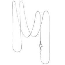 925 Sterling Silver Round Snake Chain 0.8mm Necklace Thin Durable Spring Ring