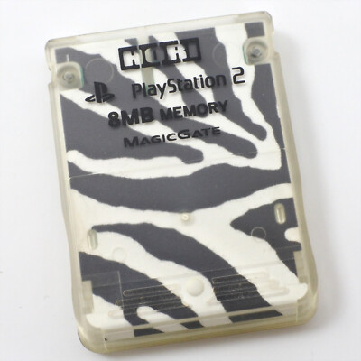 PS2 Memory Card 8MB HORI Zebra Black Playstation 2 Made in Japan