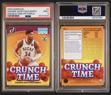 2022-23 Donruss Crunch Time Purple Press Proof Giannis Antetokounmpo #5 PSA 9