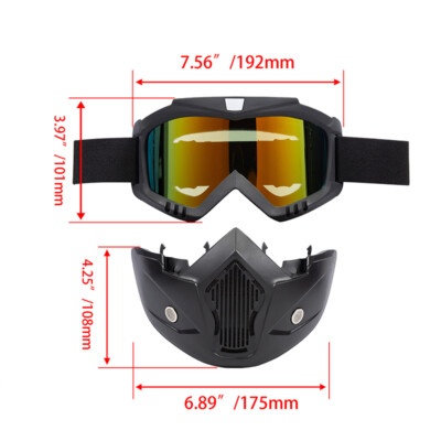 Motocross Goggles, Motorcycle Goggles Grip For Helmet, Dmeixs Anti UV Windproof Dustproof Anti Fog Glasses For ATV Off Road Racing With Cool Look Headwear , Colorful Lens, 2 In 1