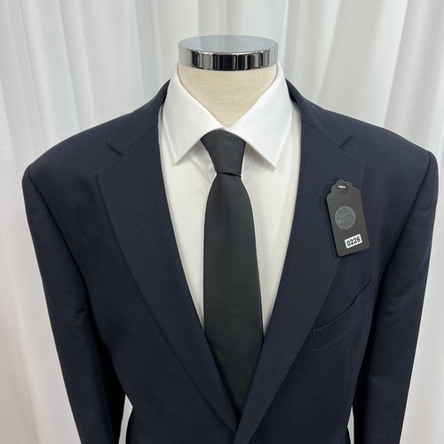 M&S Navy Suit Regular Fit Wool Blend 2 Piece Suit C46M W42 L29 - Picture 6 of 18