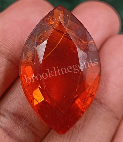 59.85 CT MARQUISE NATURAL ORANGE CITRINE TRANSPARENT CERTIFIED LOOSE GEMS 5FRO - Picture 8 of 8