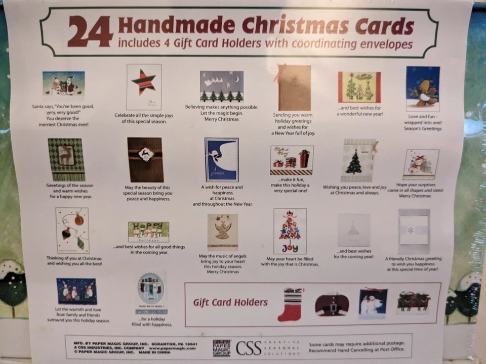 24 handmade christmas cards w/ gift card holders and envelopes - Image 3 of 4