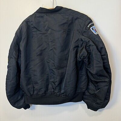 Vtg Alpha Industries MA-1 Black Military Flight Bomber Vtg Alpha Industries MA-1 Black Military Flight Bomber