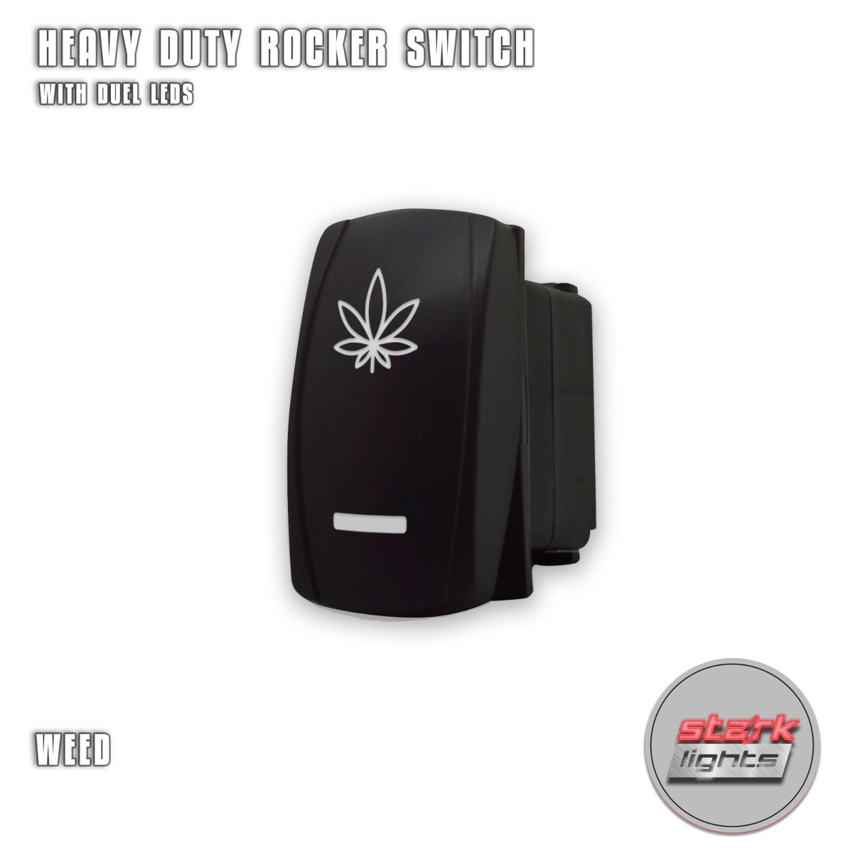 STARK 20A 12V LED Rocker Switch - Green Laser Etched 5-Pin ON/Off Switch For Cars & Boats