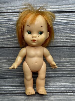 Vintage Plastic Doll Red Hair Freckles 6.5  Made In Japan 