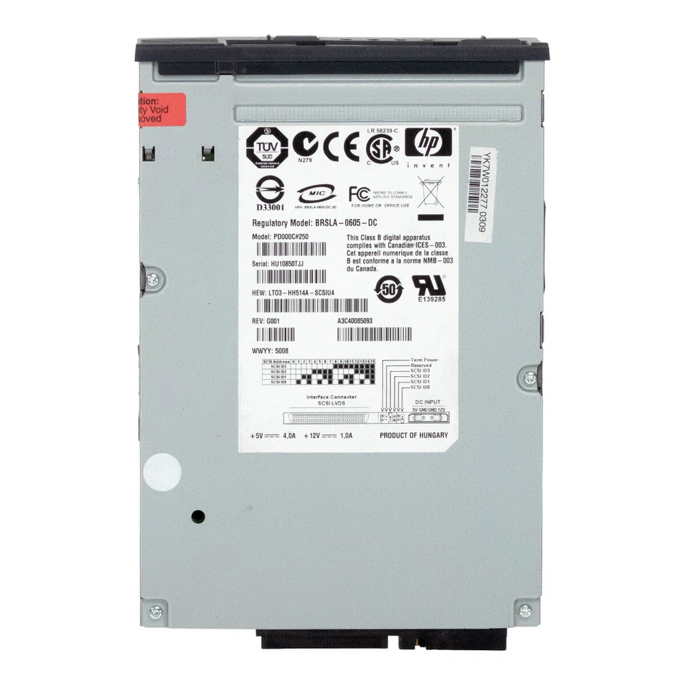 Streamer Fujitsu A3C40085093 PD000C250 LTO3 400/800GB SCSI 5.25'' - Image 3 of 3