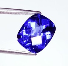 Certified Natural Blue Tanzanite Loose Gemstone Cushion Cut 10 Ct A+Quality Gems