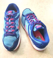 NIKE Dual Fusion Run 3 Girl s Blue/Pink Athletic Running Shoes Sz 6Y 654143-400