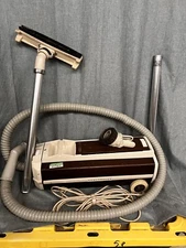Vintage Brown Electrolux Model 1453 Working Canister Vacuum With Handles