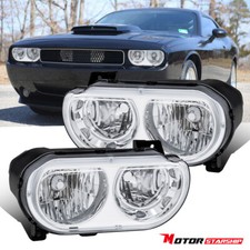 For 2008-2014 Dodge Challenger Headlights Assembly Lamp Chrome Ch2502219 Pair