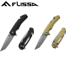 FLISSA Folding Pocket Knife Tactical Knife Tanto Blade w/Liner Lock Pocket Clip