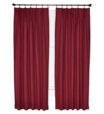 Crosby Insulated 48x63 Blackout Thermal Pinch Pleat Curtain 2 Panels  Bordeaux
