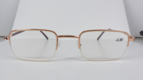 +3,00 Lesebrille Metallgestell Halbfassung Brille Lesehilfe Sehhilfe - Bild 1 von 3