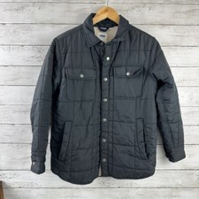 Old Navy Quilted Shacket Jacket Coat Dark Gray XL 14-16 Youth Kids Sherpa